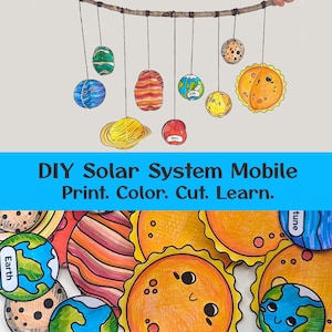 Solar System Mobile Craft | Early Education STEM  Kid Printable Activity (Digital Download)