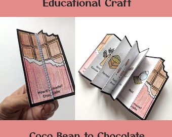 Cocoa Bean to Chocolate Activity | Color & Learn Printable (Digital Download)