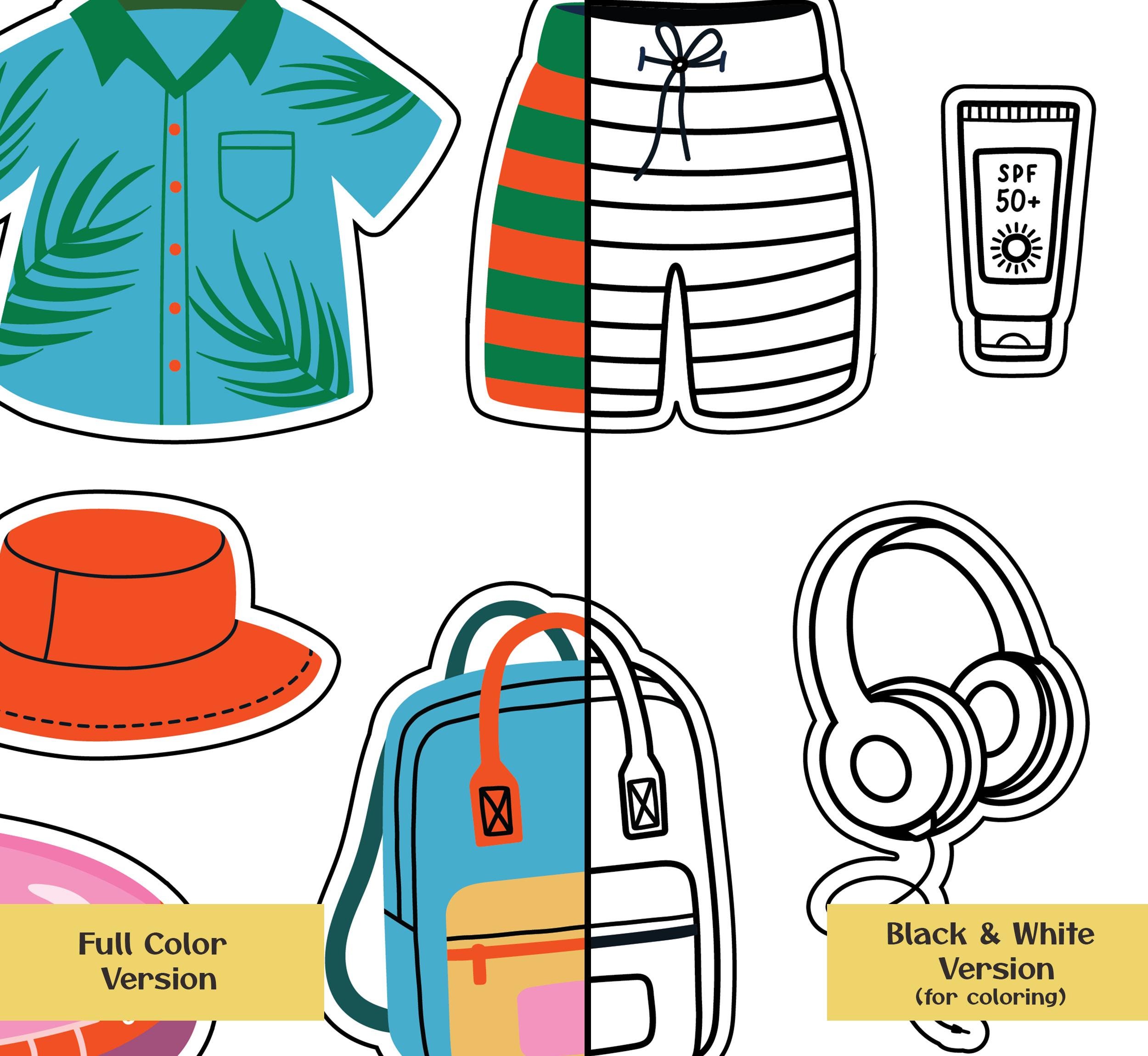 Suitcase Packing Craft, Kids Travel Coloring Activity - Etsy