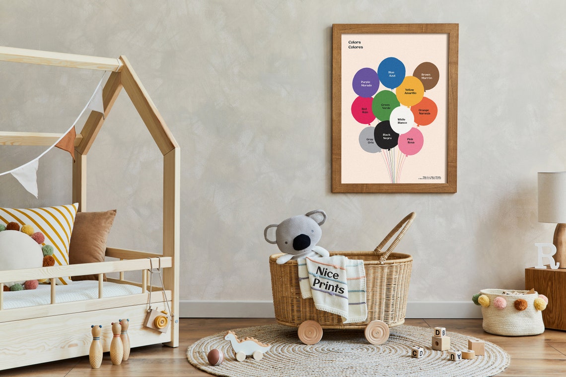 3 Pc Multilingual Spanish English Nursery Poster, Bilingual Language ...