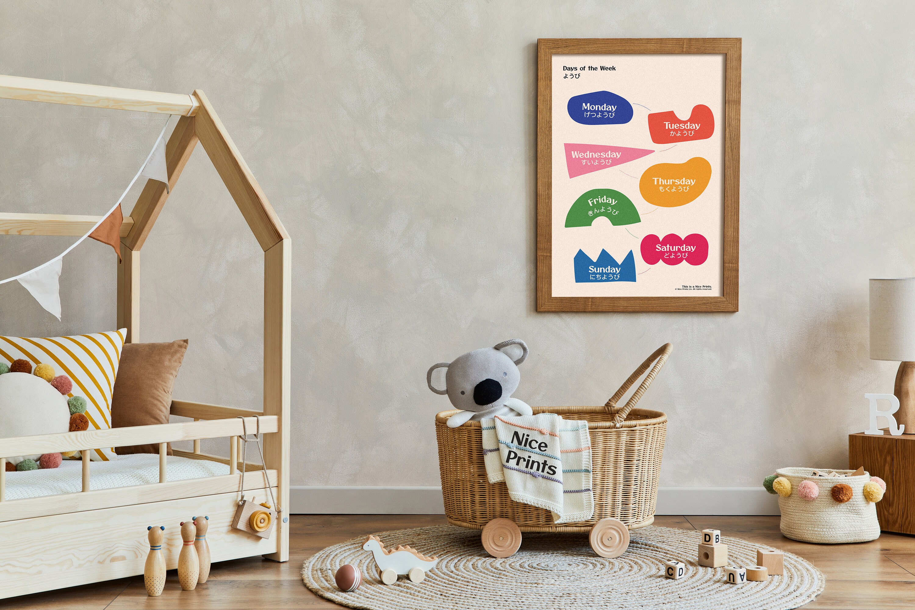8 Pc Bilingual Japanese English Language Class, Nursery Poster, Emotion ...