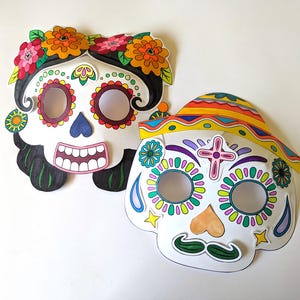Sugar Skull Mask Printable | 3D Day of the Dead Craft | Día De Los ...