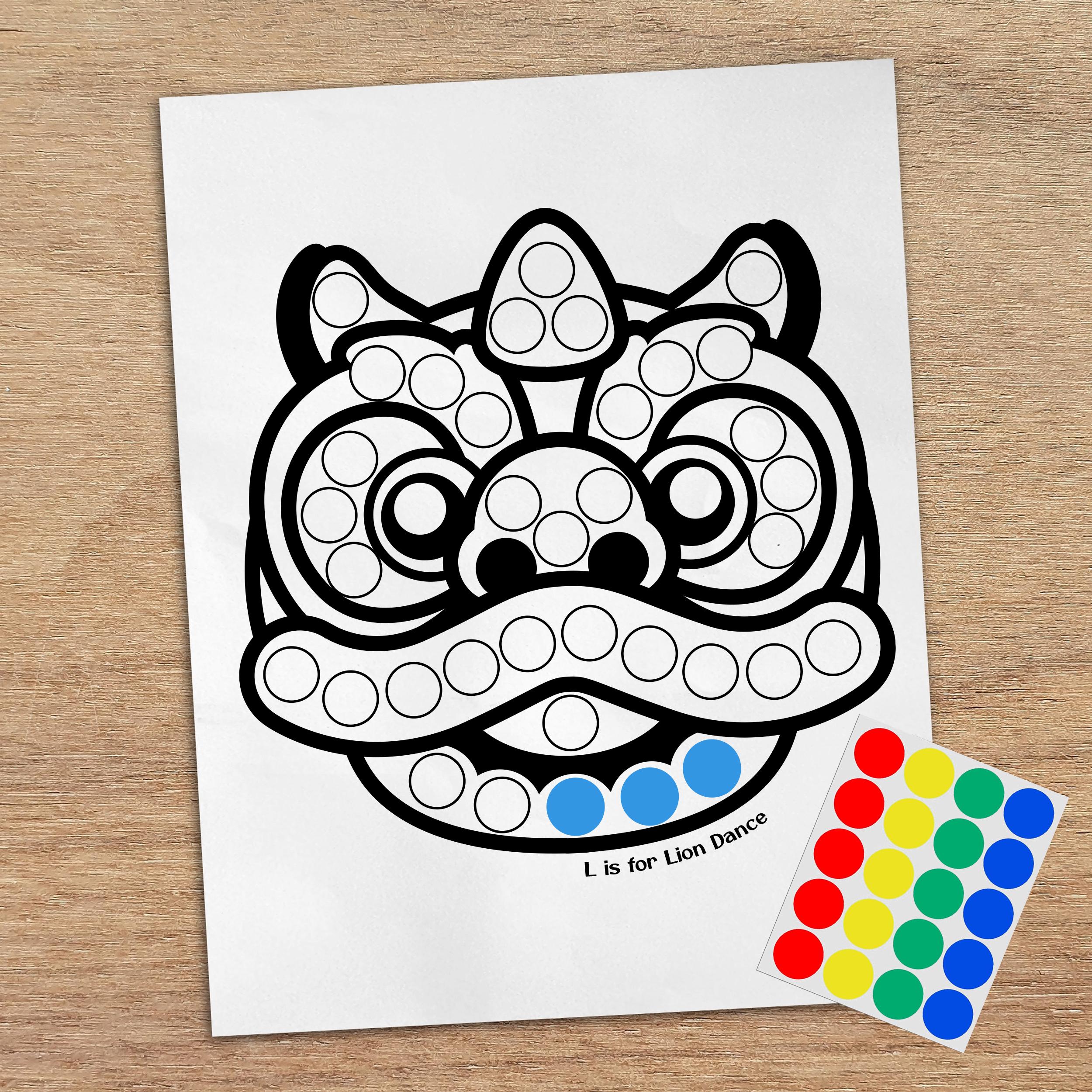 Chinese Lunar New Year Dot Sticker Activity, Toddler Art (digital ...