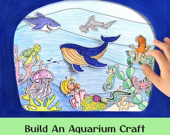 DIY Aquarium Craft Printable | Ocean Animals Activity (Digital Download)