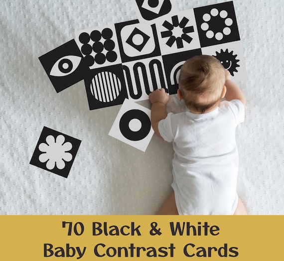 70pc High Contrast Baby Cards | Black & White Sensory Printable (DIGITAL DOWNLOAD)