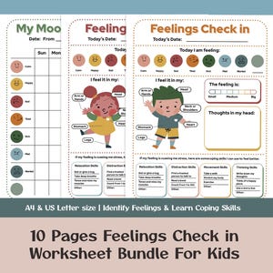 Feelings Check-In Worksheet | Emotional Awareness | Digital Download