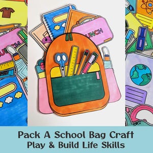 Rugzak knutselen | DIY schoolspullen kleuractiviteit (digitale download)