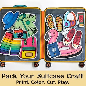 DIY Suitcase Coloring Craft | Kids' Travel Activity (Digital Download)