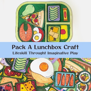 Printable Lunchbox Craft | Pretend Play Food, Kindergarten Activity (Digital Download)