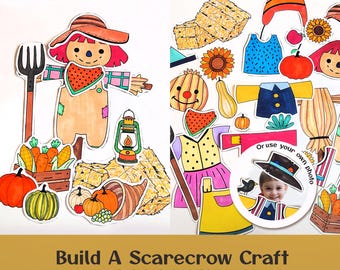 Scarecrow Craft Printable | Fall Cut & Paste Activity (Digital Download)