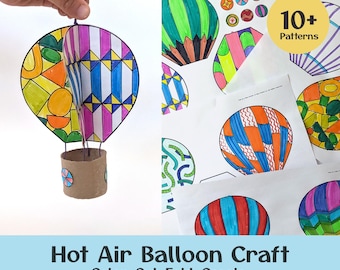 DIY Build Your Unique Hot Air Balloon | Summer craft Activity| Fine Motor Skills Practice | Elementary Arts project | Color, Cut, Create