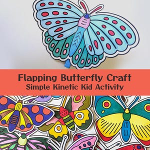 Printable interactive flapping butterfly paper craft activity for early STEM education image 1