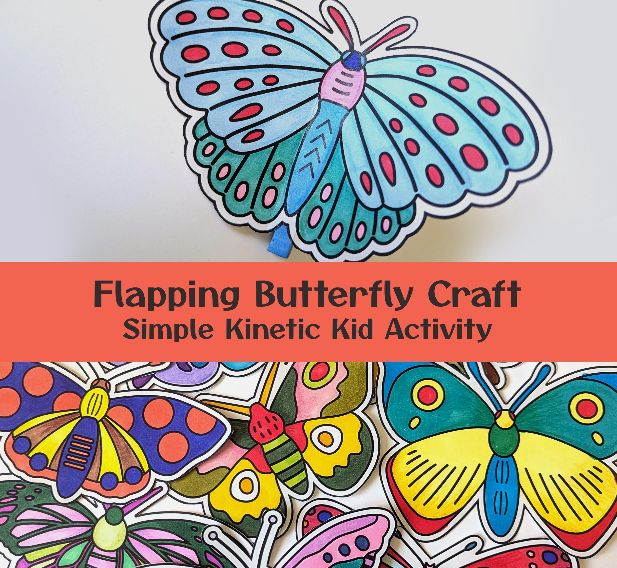 Flapping Butterfly Craft, Clothespin STEM Activity