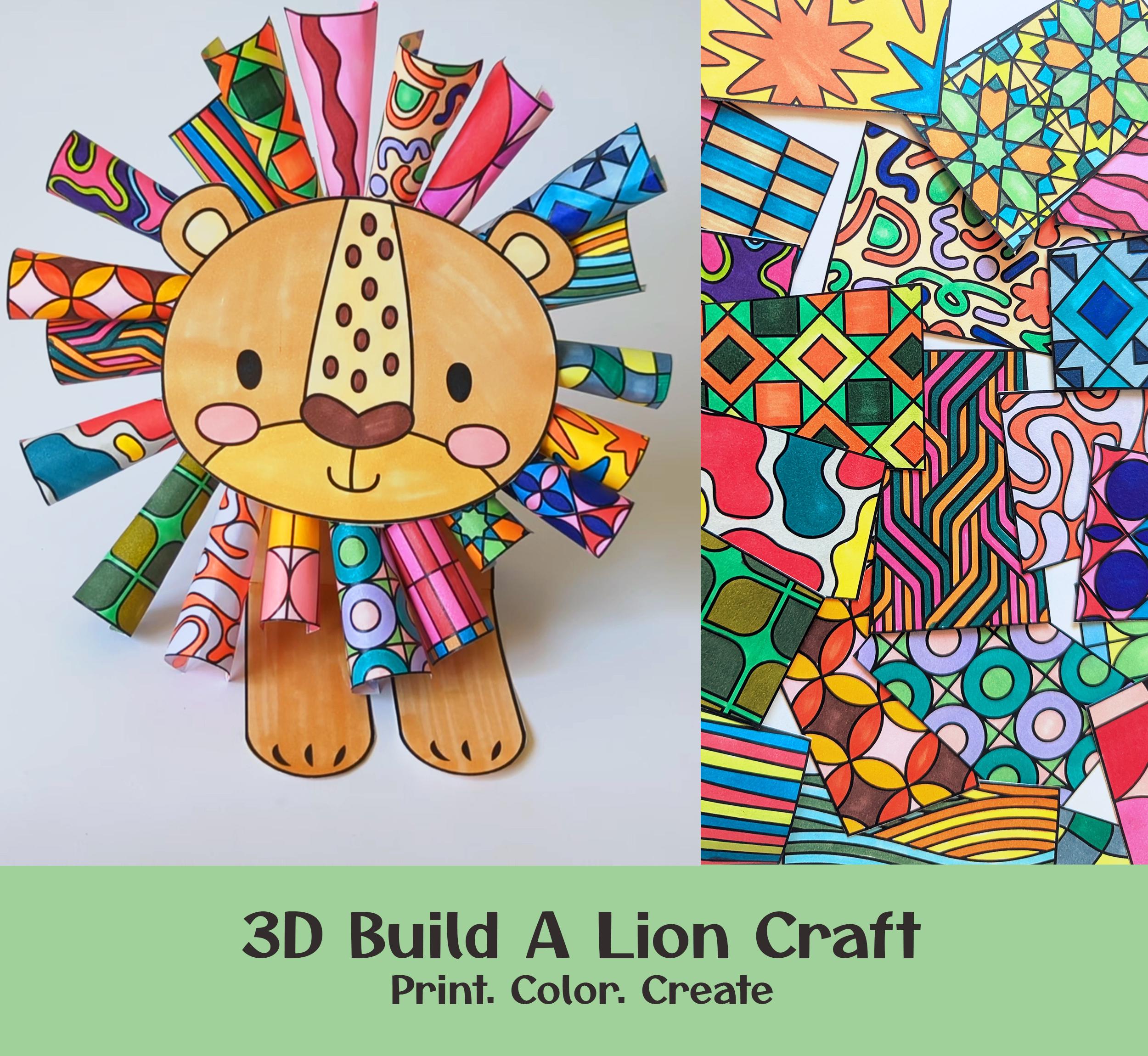 3d-paper-lion-craft-color-cut-activity-digital-download-etsy