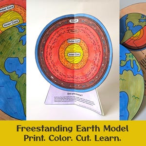 Earth Layers Craft, 3D Freestanding STEM Educational Model