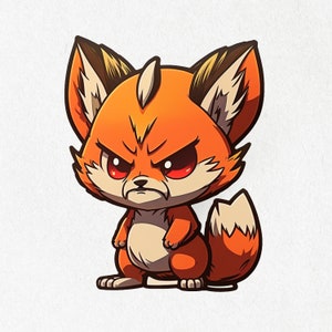 Fox, Fox Sticker, Orange Fox, Fox Vinyl, Cute Fox Decal, Water Bottle Stickers, Laptop Decal | Vinyl Sticker | 2&quot;x2&quot;  & 4&quot;x4&quot;