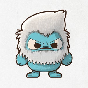Yeti, Yeti Sticker, Angry Yeti, Yeti Vinyl, Cute Decal, Water Bottle Stickers, Laptop Decal | Vinyl Sticker Sticker 2&quot; x 2&quot; & 4&quot; x 4&quot;