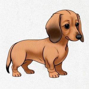 Dachshund Sticker, Happy Dachshund Dog Sticker, Dog Vinyl, Smiling Dog, Cute Decal, Water Bottle Stickers | Vinyl Sticker 2&quot; x 2&quot; & 4