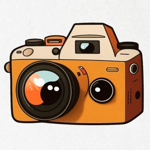 Camera Sticker, DSLR Camera, Camera, Camera Vinyl, Photographer, Cute Decal, Water Bottle |  2&quot; x 2&quot; & 4&quot; X 4&quot;