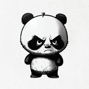 Panda, Panda Sticker, Panda Vinyl, Angry Panda, Cute Panda Decal, Water Bottle Stickers | Vinyl Sticker 2&quot; x 2&quot; & 4&quot; x 4&quot;