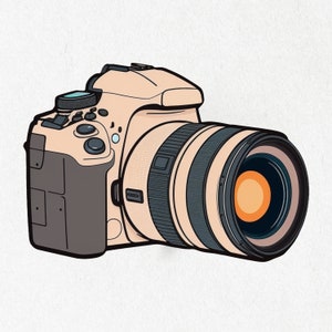 Camera Sticker, DSLR Camera, Camera, Camera Vinyl, Photographer, Cute Decal, Water Bottle |  2&quot; x 2&quot; & 4&quot; X 4&quot;