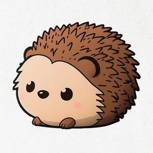 Hedgehog, Hedgehog Sticker, Hedgehog Vinyl, Happy Hedgehog, Cute Hedgehog Decal, Water Bottle Stickers | Vinyl Sticker 2&quot; x 2&quot; & 4&quot; x 4&quot;