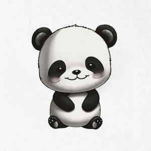 Panda, Panda Sticker, Panda Vinyl, Happy Panda, Cute Panda Decal, Water Bottle Stickers | Vinyl Sticker 2&quot; x 2&quot; & 4&quot; x 4&quot;
