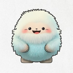 Yeti, Yeti Sticker, Happy Yeti, Yeti Vinyl, Cute Decal, Water Bottle Stickers, Laptop Decal | Vinyl Sticker Sticker 2&quot; x 2&quot; & 4&quot; x 4&quot;