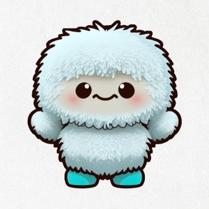 Yeti, Yeti Sticker, Happy Yeti, Yeti Vinyl, Cute Decal, Water Bottle Stickers, Laptop Decal | Vinyl Sticker Sticker 2&quot; x 2&quot; & 4&quot; x 4&quot;