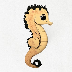 Seahorse, Seahorse Sticker, Seahorse Vinyl, Happy Seahorse, Cute Seahorse Decal, Water Bottle Stickers | Vinyl Sticker 2&quot; x 2&quot; & 4&quot;