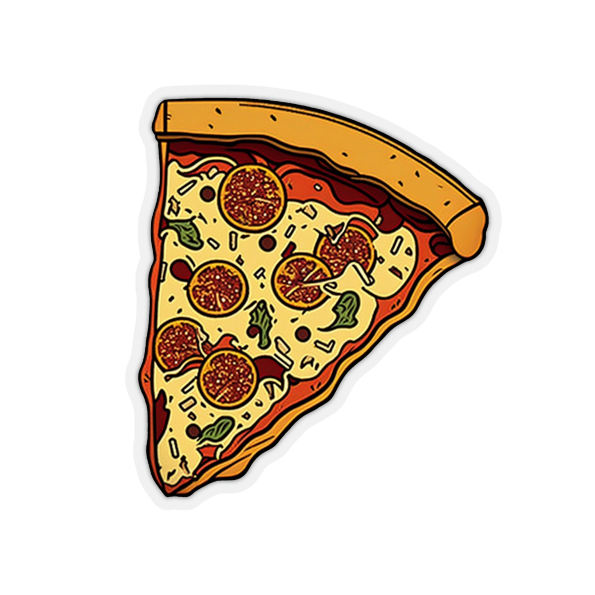 Slice Sticker Design Pizza Slice Sticker, Happy Pizza Slice, Pizza Slice, Vinyl, Smiling ...