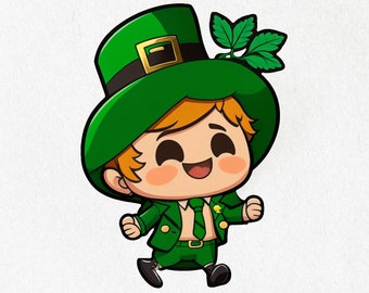 St. Patrick's Day Sticker, Happy St. Patricks, Leprechaun, Vinyl, Smiling St. Patrick, Cute Decal, Water Bottle Stickers | 2x2, 4x4