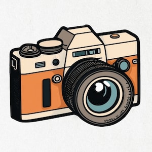 Camera Sticker, DSLR Camera, Camera, Camera Vinyl, Photographer, Cute Decal, Water Bottle |  2&quot; x 2&quot; & 4&quot; X 4&quot;