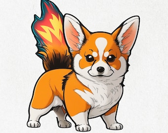 Corgi Sticker, Angry Corgi Dog Sticker, Corgi, Dog Vinyl, Angry Dog, Cute Decal, Water Bottle Stickers, Vinyl Sticker 2" x 2" & 4" x 4"