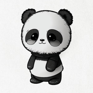 Panda, Panda Sticker, Panda Vinyl, Happy Panda, Cute Panda Decal, Water Bottle Stickers | Vinyl Sticker 2&quot; x 2&quot; & 4&quot; x 4&quot;