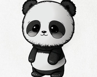 Panda, Panda Sticker, Panda Vinyl, Happy Panda, Cute Panda Decal, Water Bottle Stickers | Vinyl Sticker 2" x 2" & 4" x 4"