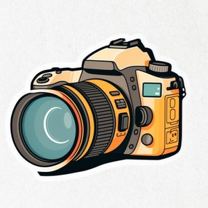 Camera Sticker, DSLR Camera, Camera, Camera Vinyl, Photographer, Cute Decal, Water Bottle |  2&quot; x 2&quot; & 4&quot; X 4&quot;