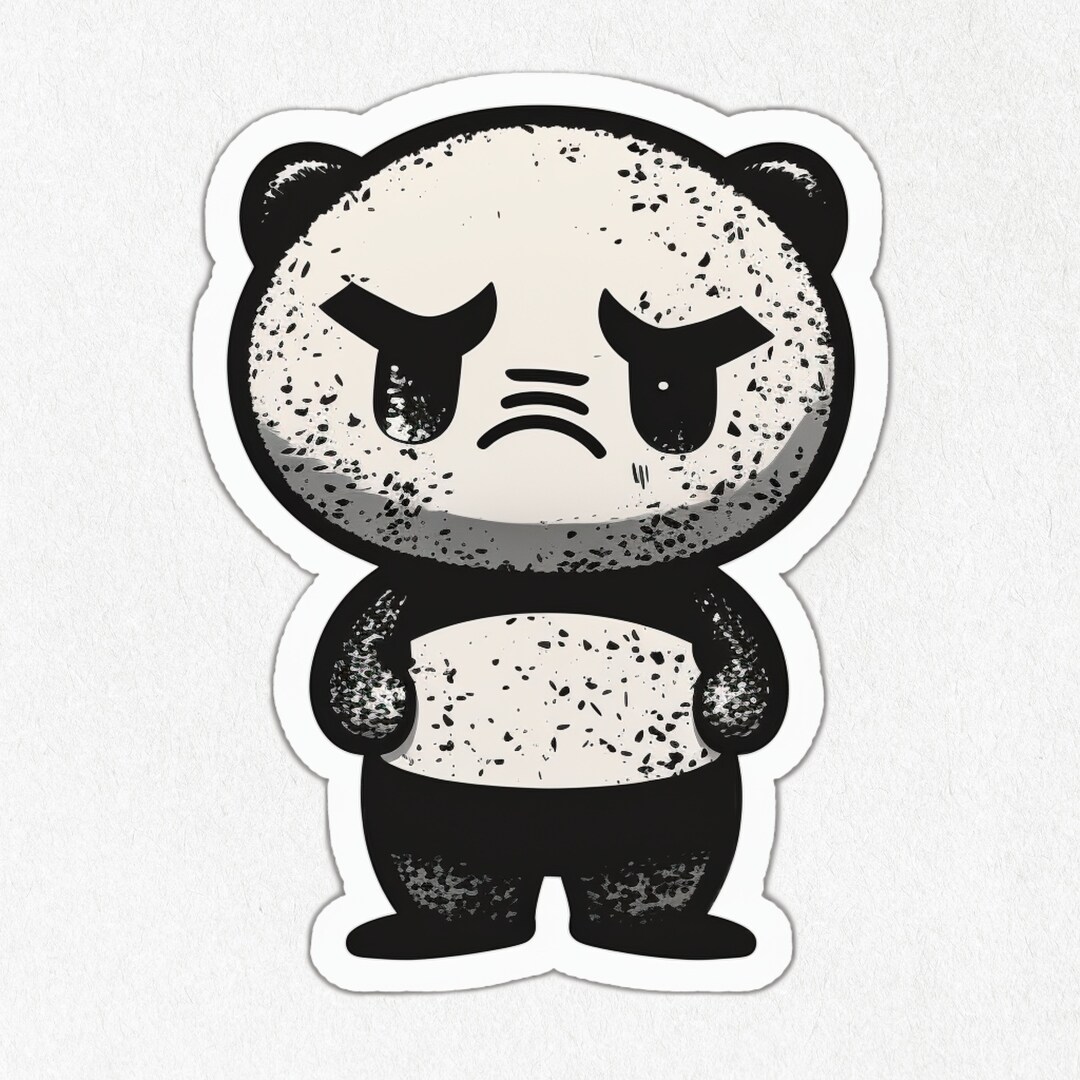 Sticker Panda Angry Panda, Panda Sticker, Panda Vinyl, Angry Panda, Cute Panda Decal, Water ...