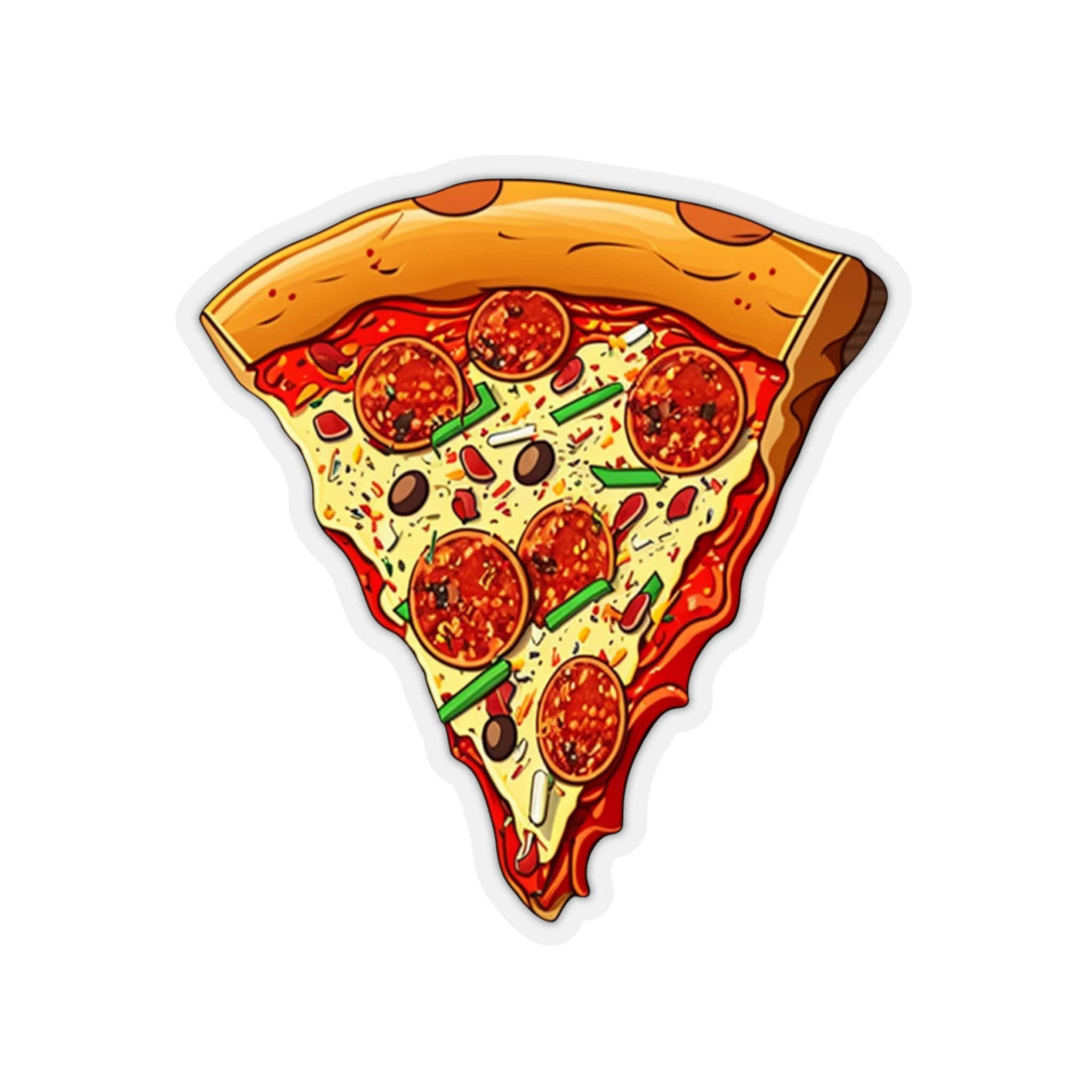 Pizzaa Sticker Pizza Slice Sticker, Happy Pizza Slice, Pizza Slice, Vinyl, Smiling ...