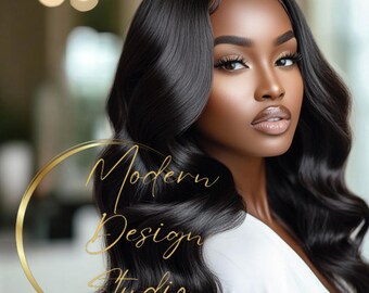 Glamorous Hair Model Stock Photo: AI-Generated Beauty Image