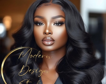 AI Glamorous Hair Model Stock Photo: Beauty & Branding