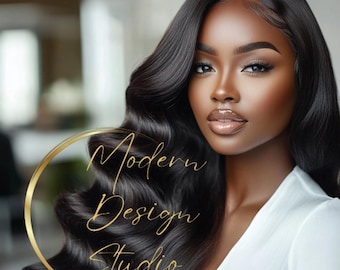 AI Glamorous Hair Model Stock Photo: Beauty & Branding (Digital Download)