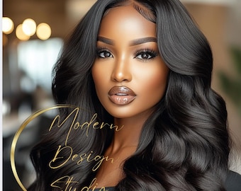 AI Glamorous Hair Model Stock Photo: Beauty & Branding