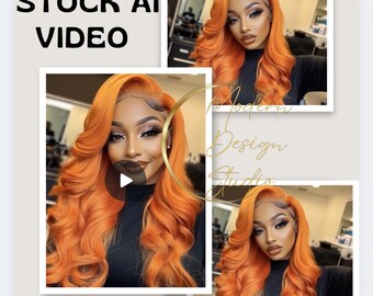 AI-Generated Stock Video: Glamorous Hair Model with Waves (MP4)