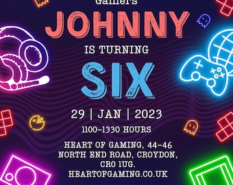 Editable Gamer Birthday Invitation Template | Instant Download Party Flyer | Kids Birthday Invite