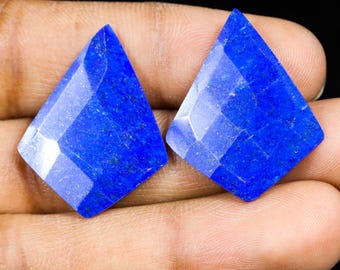 Amazing Top Quality Natural Lapis Lazuli Fancy Shape Faceted Pair Loose Gemstone For Making Jewellery 25.00 Ct F-260