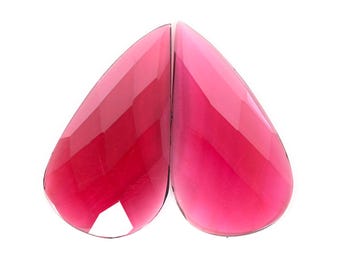 Rhodolite Garnet Gemstone Pair: Faceted Fancy Shape, 16.50 ct
