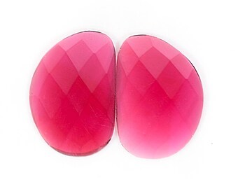 Rhodolite Garnet Gemstone Pair: Faceted Fancy Cut, 11.75 ct