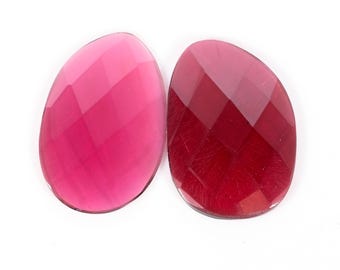 Rhodolite Garnet Gemstone Pair: Faceted Fancy Shape, 13.60 ct