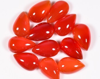 Natural Carnelian Agate Pear shape Cabochan lot 54.00 Ct 14x9x5-14x9x6 MM AZ-124